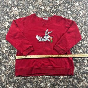 90s Red Crewneck Sweater with Bugs Bunny